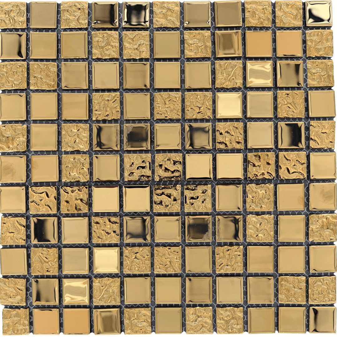 Global Stone Gold Electroplated Mosaic 300x300mm Stiles