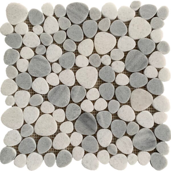 Global Stone Ice Grey and Crystal White Heart Polished Mosaic 300x300mm_Stiles_Product_Image