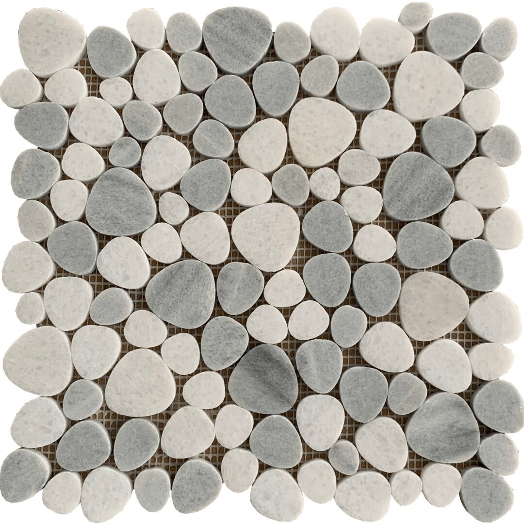 Global Stone Ice Grey and Crystal White Heart Polished Mosaic 300x300mm_Stiles_Product_Image
