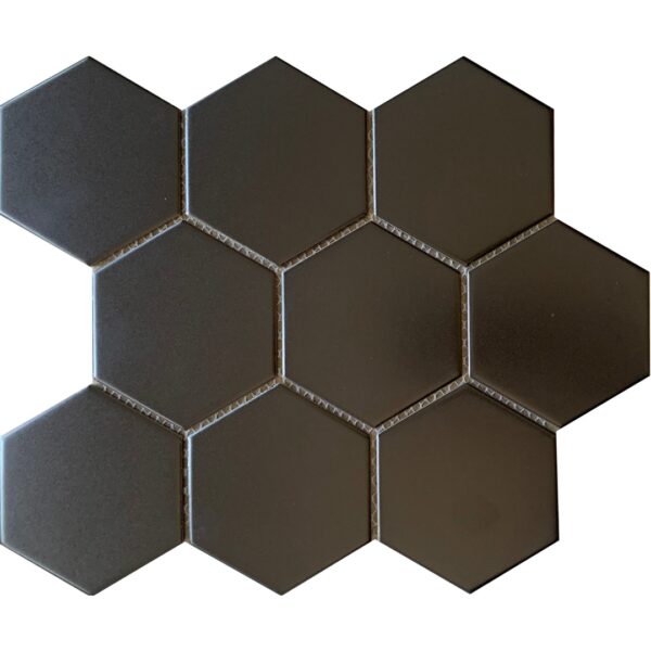 Global Stone Large Hexagonal Black Matt Mosaic 280x290mm_Stiles_Product_Image