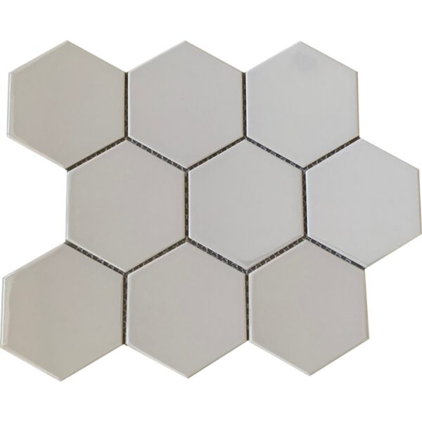 Global Stone Large Hexagonal Light Grey Gloss Mosaic 280x290mm_Stiles_Product_Image