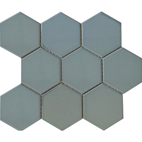Global Stone Large Hexagonal Teal Gloss Mosaic 280x290mm_Stiles_Product_Image