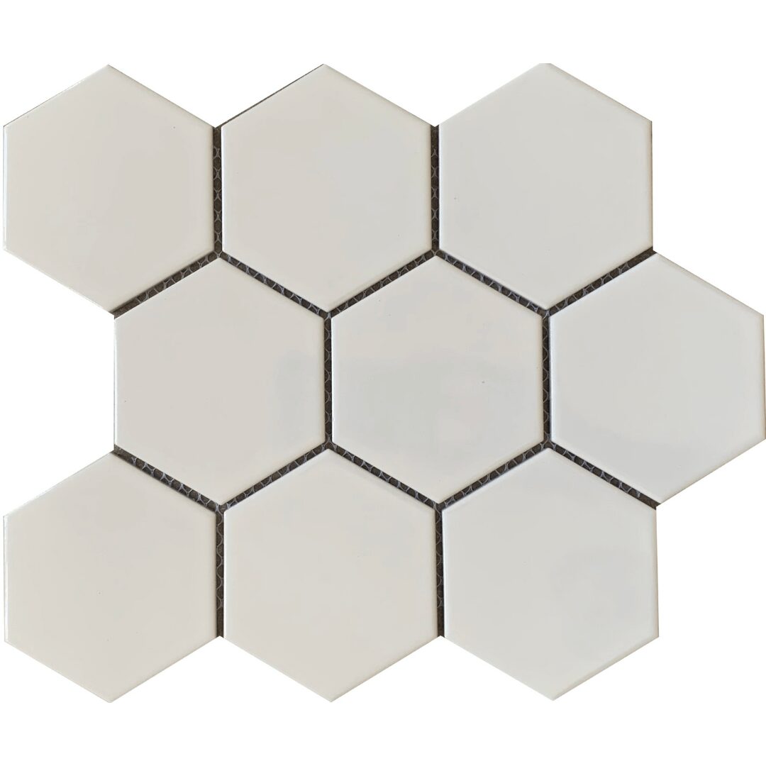 Global Stone Large Hexagonal White Gloss Mosaic 280x290mm_Stiles_Product_Image