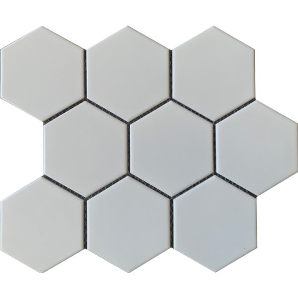 Global Stone Large Hexagonal White Matt Mosaic 280x290mm_Stiles_Product_Image
