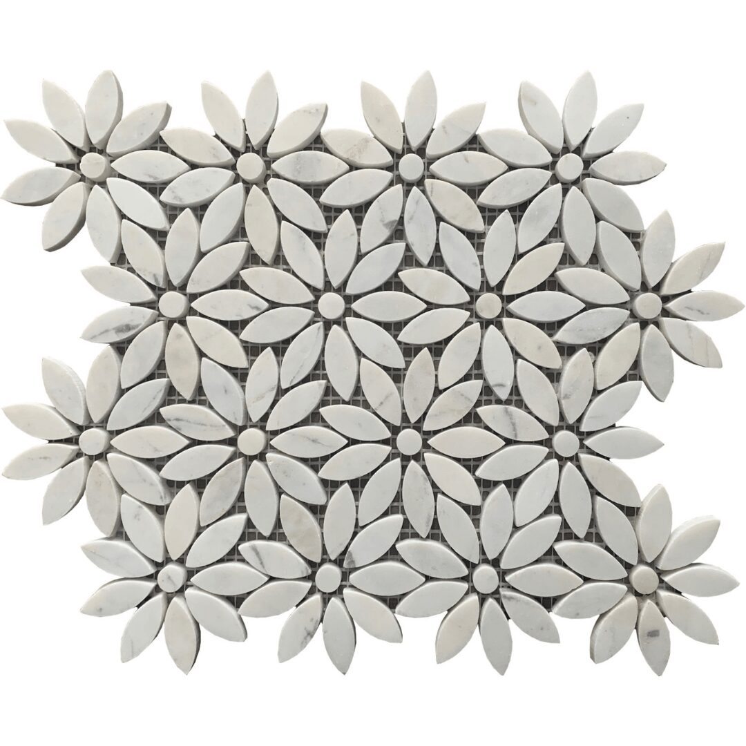 Milky White Floral Mosaic 286x316mm - Stiles