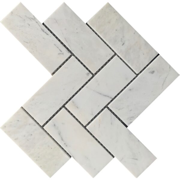 Global Stone Milky White Herringbone Mosaic 270x221mm_Stiles_Product_Image