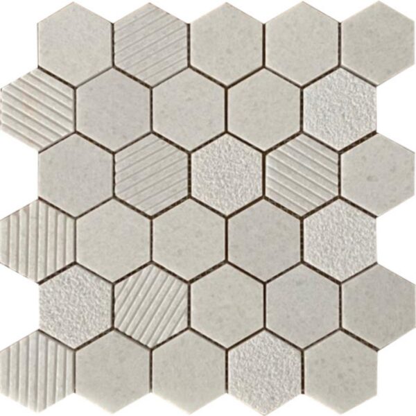 Global Stone Milky White Multi finished Hexagon Polished Mosaic 50_280x275mm_Stiles_Product_Image