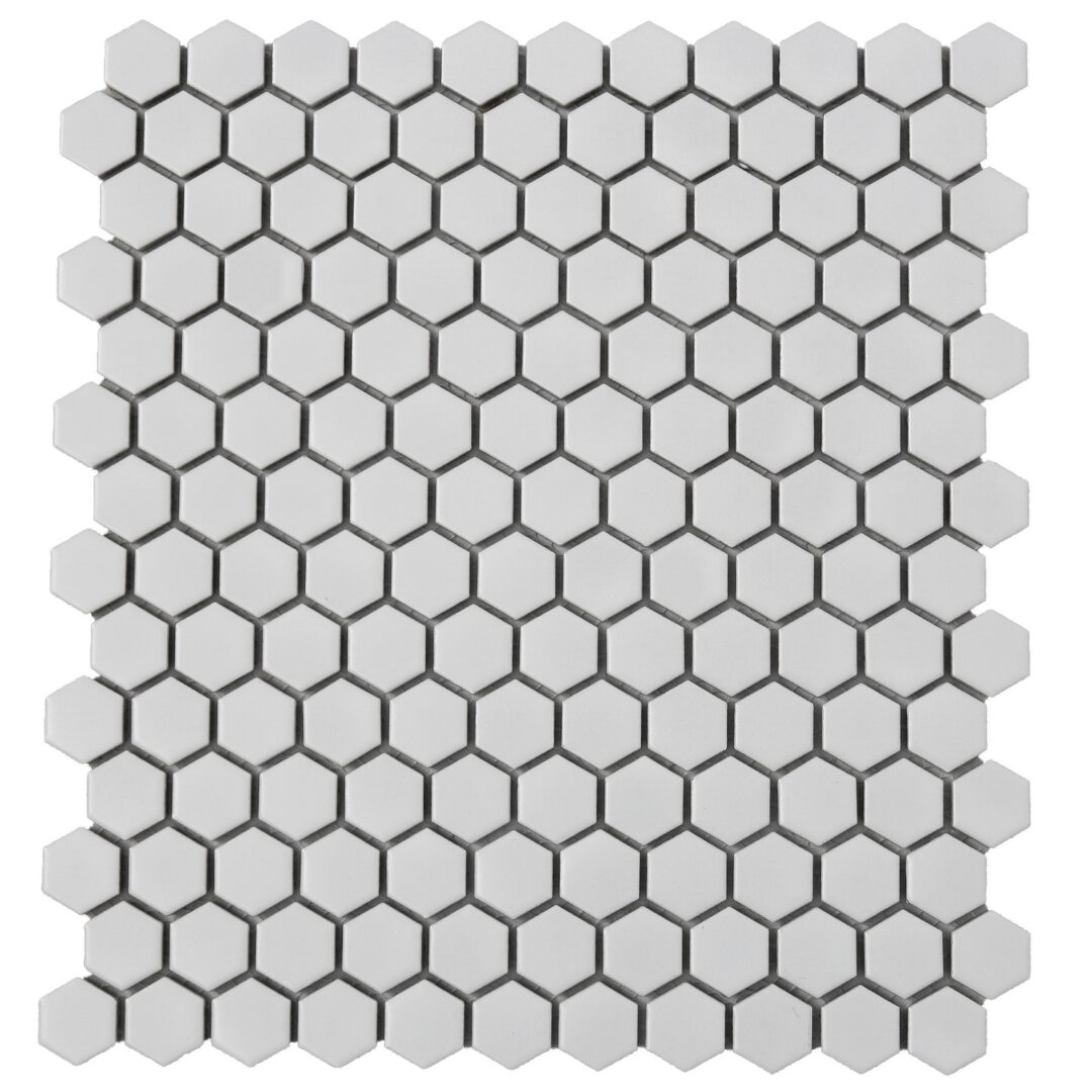 Global Stone Mini Hexagon White Matt Mosaic 300x273mm_Stiles_Product_Image