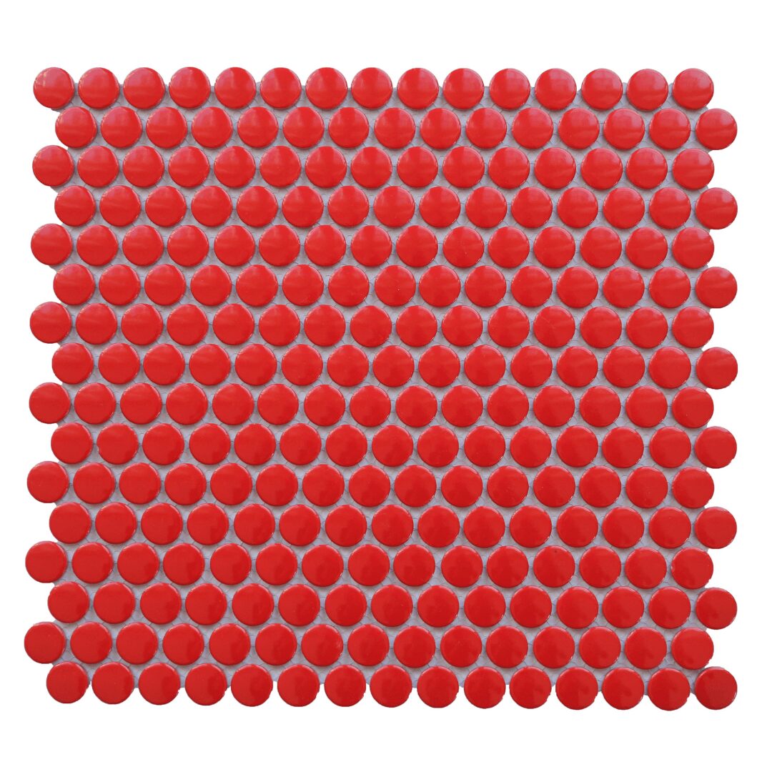 Global Stone Penny Round Red Gloss Mosaic 324x310mm_Stiles_Product_Image
