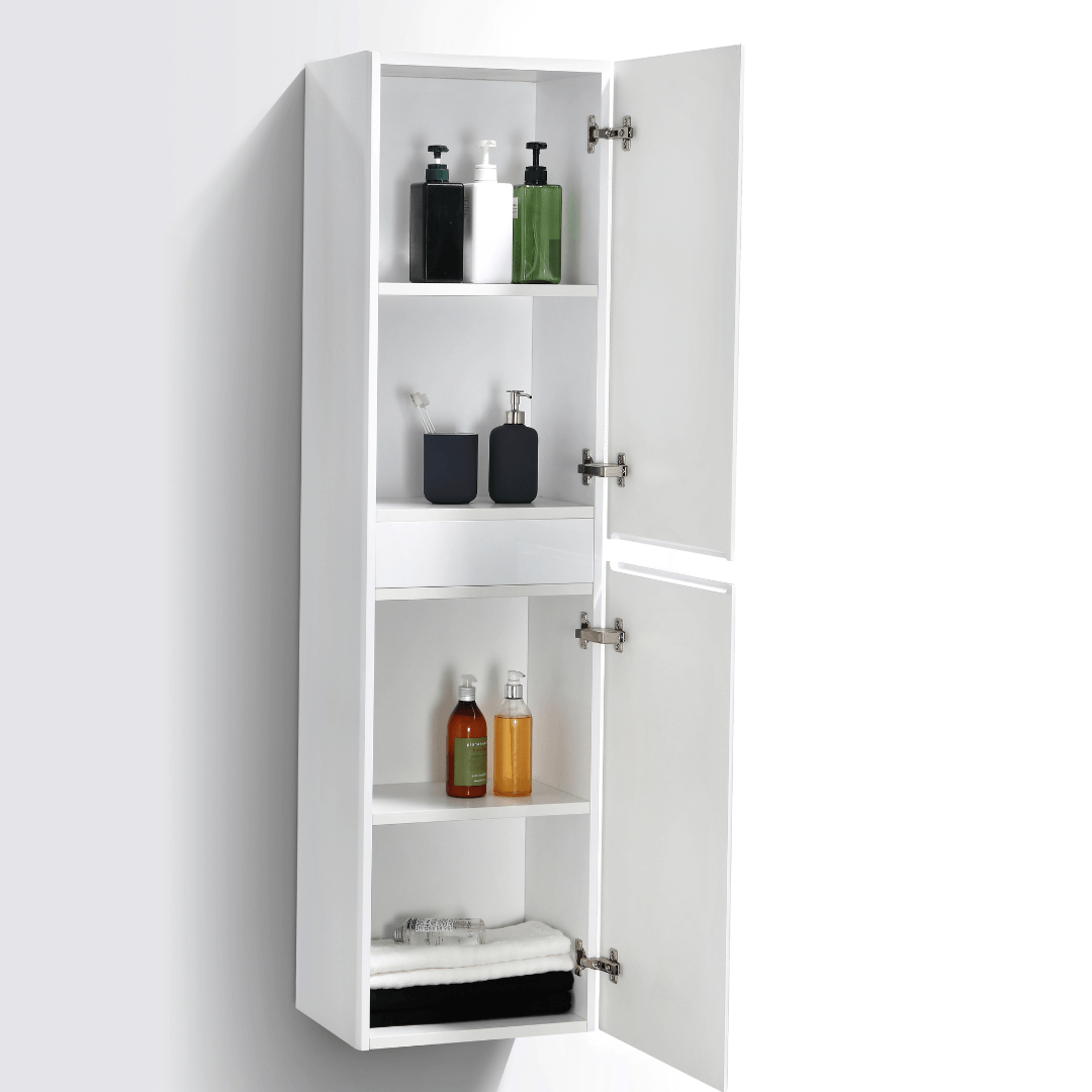 Clear Cube Milan Large White Side Cabinet 300x400x1500mm - Stiles