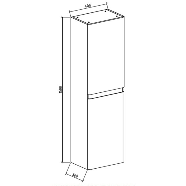 CC Milan White Gloss Large Side Cabinet 1500mm_Stiles_TechDrawing_Image