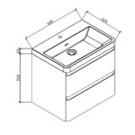 CC Milan White Oak White DD Cab and Basin 600x500mm_Stiles_TechDrawing_Image