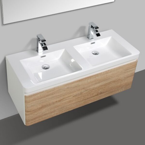 CC Milan White Oak and White SD Cabinet and Basin 1200x400mm_Stiles_Product_Image