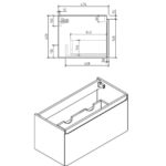 CC Milan White Oak and White SD Cabinet and Basin 1200x400mm_Stiles_TechDrawing_Image