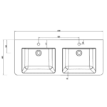 CC Milan White Oak and White SD Cabinet and Basin 1200x400mm_Stiles_TechDrawing_Image3