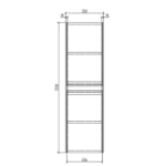 Clear Cube Enzo Concrete Side Cabinet 350x300x1200mm_Stiles_TechDrawing_Image
