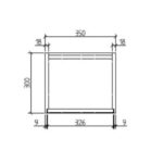 Clear Cube Enzo Concrete Side Cabinet 350x300x1200mm_Stiles_TechDrawing_Image2