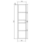 Clear Cube Enzo Concrete Side Cabinet 350x300x1200mm_Stiles_TechDrawing_Image3