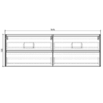 Clear Cube Enzo White DD Cabinet 1500mm_Stiles_TechDrawing_Image