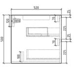 Clear Cube Enzo White DD Cabinet 1500mm_Stiles_TechDrawing_Image2