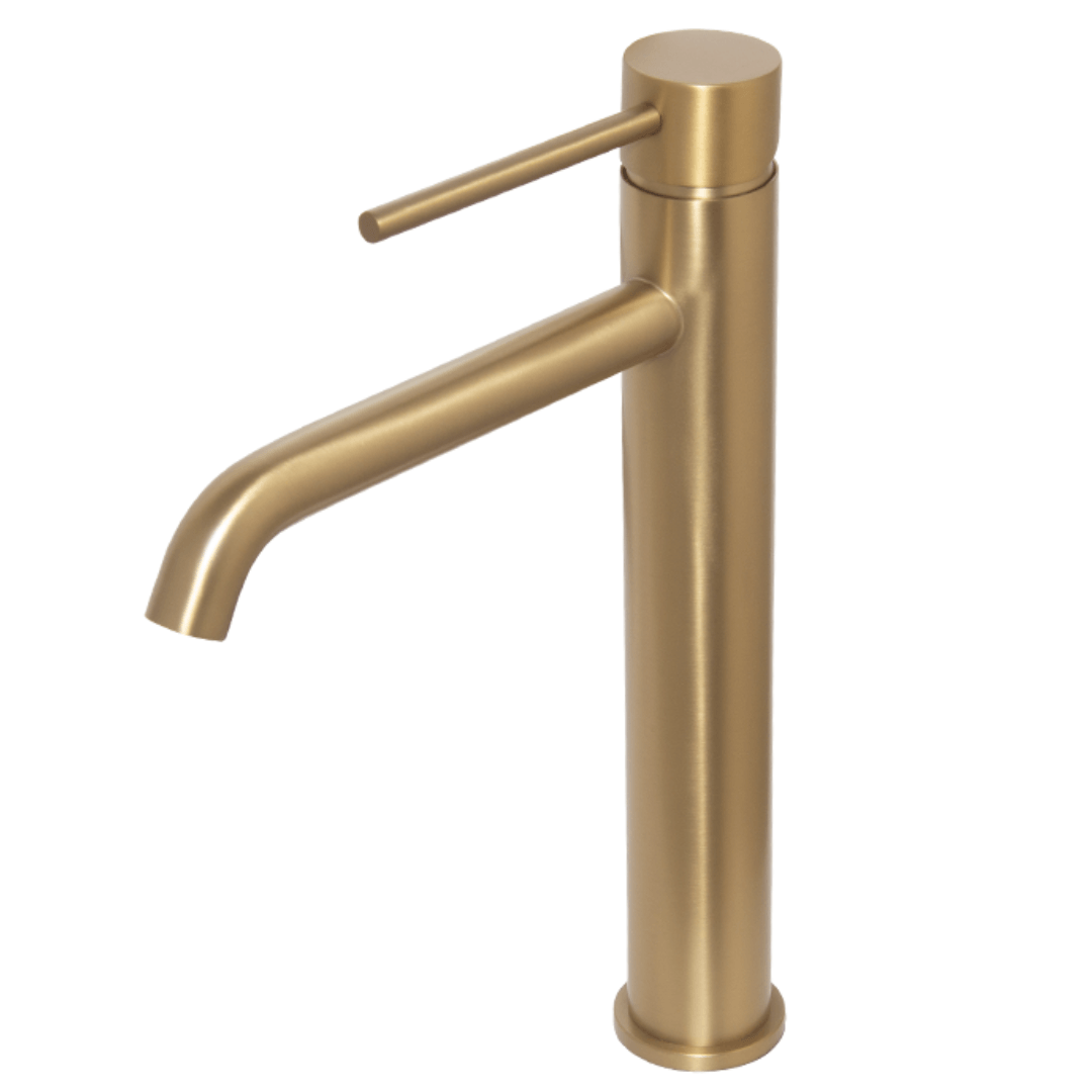 Blutide Neo Brushed Brass Tall Basin Mixer Stiles 6096