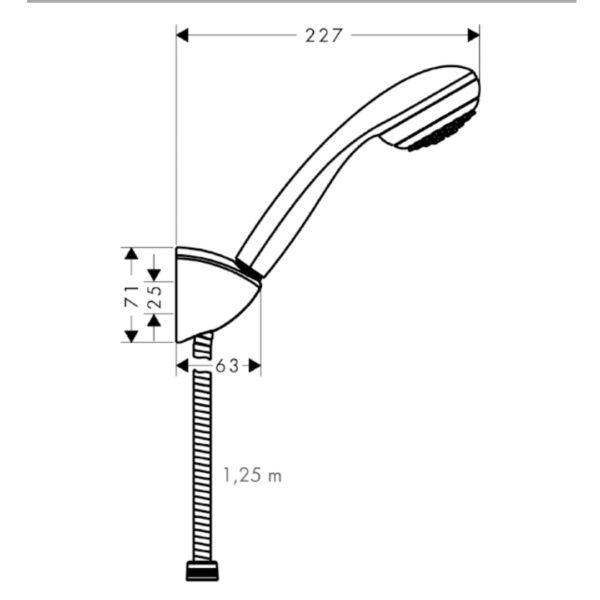 27576000 Hansgrohe Crometta 85 Shower set with shower hose 1250mm_Stiles_TechDrawing_Image