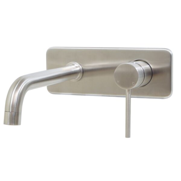 NM0S014 Blutide Neo Brushed Stainless Steel Basin Concealed Mixer with Spout_Stiles_Product_Image