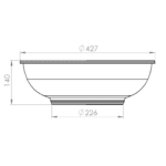 TT Stone Circum Ascot Grey Basin 427x140mm_Stiles_TechDrawing_Image