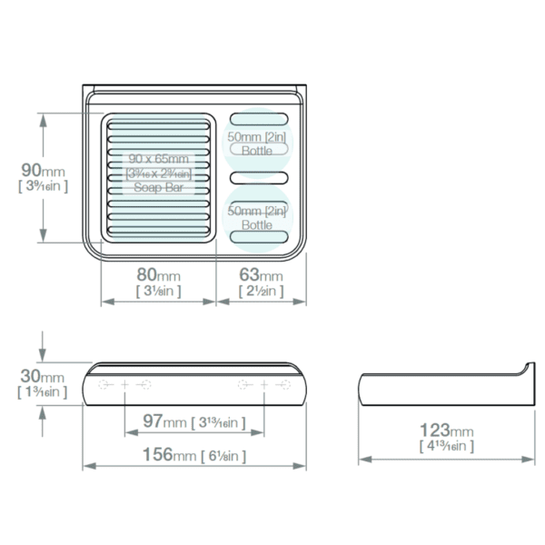 3130CHRM Liquid Red Soap Rack_Stiles_TechDrawing_Image
