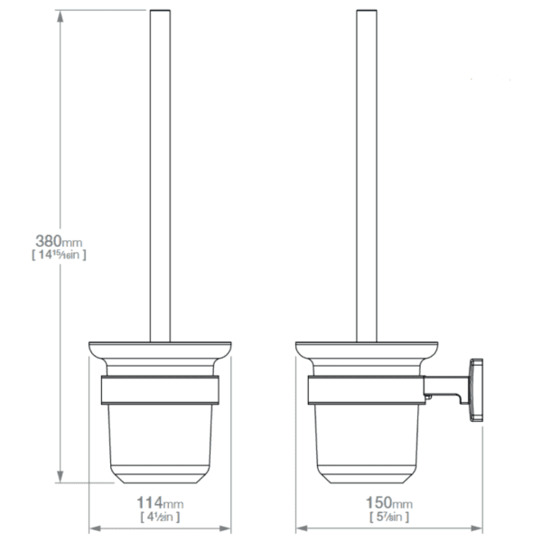 3138CHRM Liquid Red Toilet Brush and Holder_Stiles_TechDrawing_Image