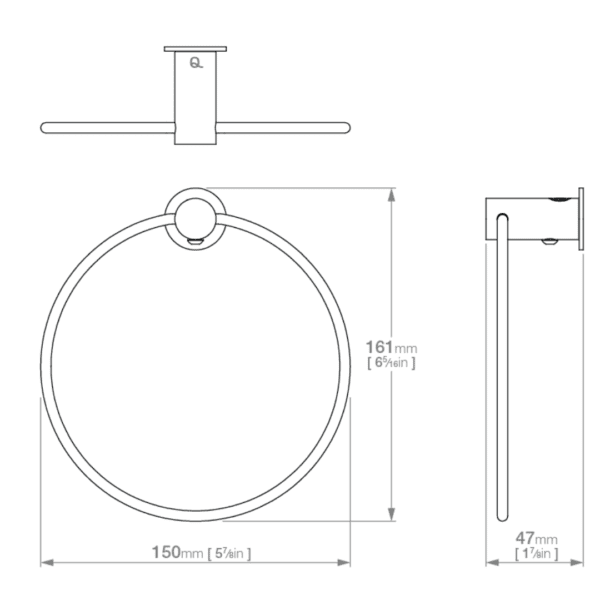 3240POLS Liquid Red Unity Towel Ring Closed_Stiles_TechDrawing_Image