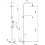 61157 Newform Wellness Complete Shower Column and Shower Head_Stiles_TechDrawing_Image