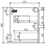 Clear Cube Venice Black DD Cab and Basin 600x420mm_Stiles_TechDrawing_Image2