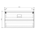 Clear Cube Venice White Double Drawer Cabinet and Basin 900x480mm_Stiles_TechDrawing_Image