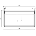 Clear Cube Venice White Double Drawer Cabinet and Basin 900x480mm_Stiles_TechDrawing_Image3