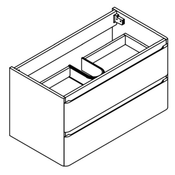 Clear Cube Venice White Double Drawer Cabinet and Basin 900x480mm_Stiles_TechDrawing_Image4