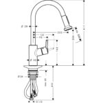 14864-003_Hansgrohe Talis M52 Sink Mixer_Stiles_TechDrawing_Image