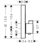 15743_340 Hansgrohe ShowerSelect S BBC Thermostat for Concealed installation_Stiles_TechDrawing_Imag