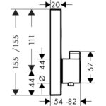 15762-00 Hansgrohe ShowerSelect Thermostat for concealed installation_Stiles_TechDrawing_Image