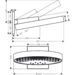 26234-700 Hansgrohe Rainfinity Matt White Shower Head 360mm_Stiles_TechDrawing_Image