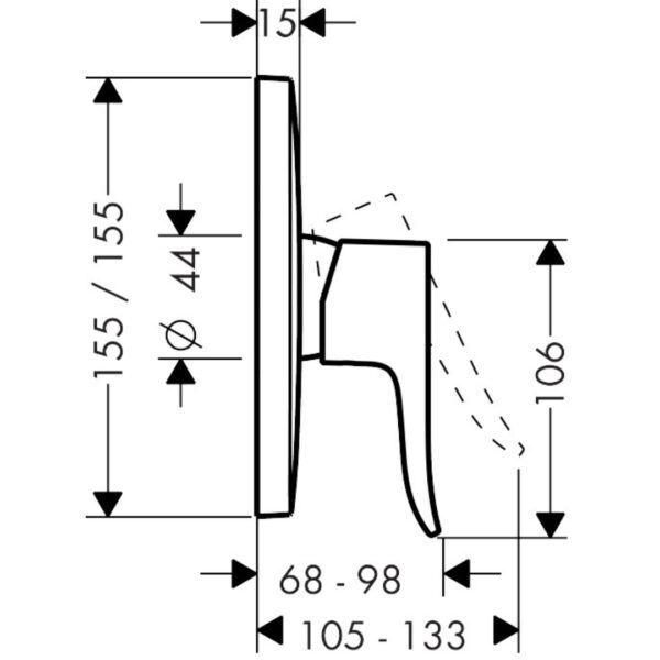 31456-003_000 Hansgrohe Metris Universal Shower Mixer (Square)_Stiles_TechDrawing_Image