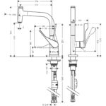 39861-003 AXOR Citterio Select Sink Mixer 230 (with pull-out spout)_Stiles_TechDrawing_image