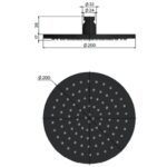 MH04_Meir_Matte_Black_Round_Shower_Head_200mm_Stiles_TechDrawing_Image