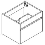 R600 WH GioBella Simplicity 600 White Cupboard and Basin 600mm_Stiles_TechDrawing_Image4