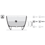 V&A Corvara WHite Gloss Bath 1500x800x547mm_Stiles_TechDrawing_Image6