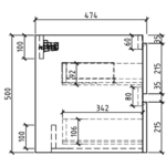 Clear Cube Venice White and Wht Oak DD Cabinet and Basin 900x480mm_Stiles_TechDrawing_Image2