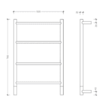 Jeeves Spartan I SS Heated Rail (Straight) 520x790mm LH_Stiles_TechDrawing_Image