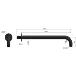 MA09-400 Meir Round Champagne Curved Wall Shower Arm_Stiles_TechDrawing_Image2