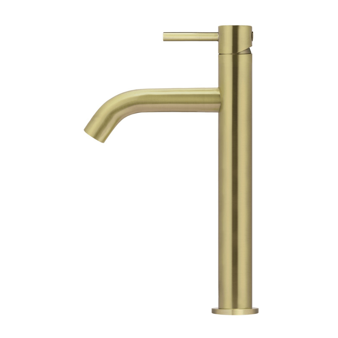 Meir Piccola Tall Tiger Bronze Gold Basin Mixer 300mm - Stiles