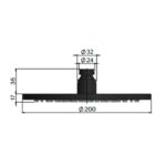 MH04-C Meir Round Chrome Shower Head_Stiles_TechDrawing_Image